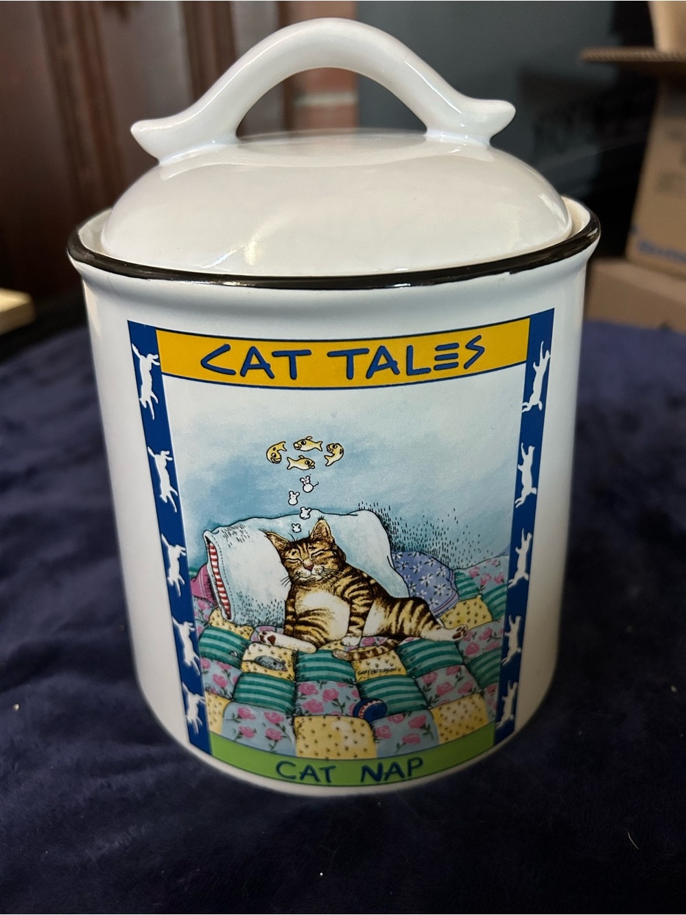 'Cat Nap' Ceramic Treat Canister